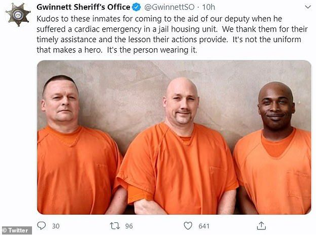 The three inmate heroes get a shout out on the interweb 