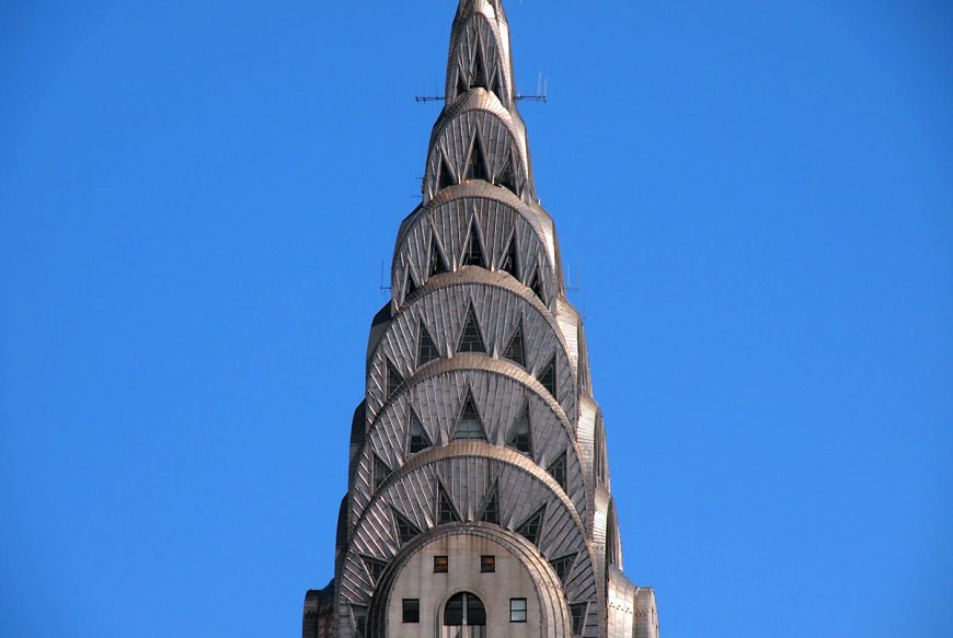 Close up on the top of the building